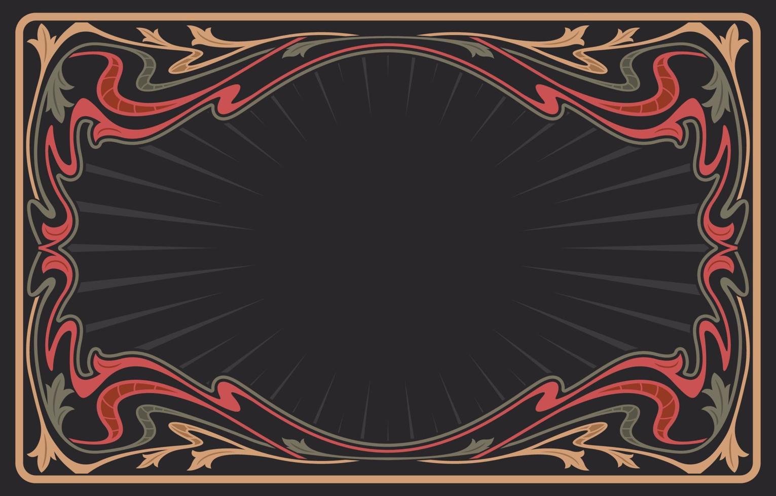 Art Nouveau Concept Art Floral Frame Background vector