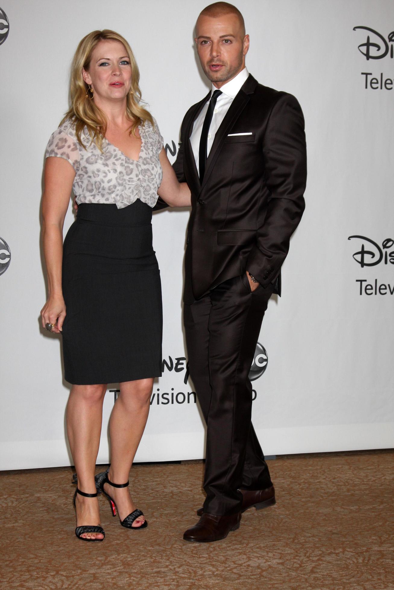 LOS ANGELES AUGUST 1 - Melissa Joan Hart and Joey Lawrence arrive s at the  2010 ABC Summer Press Tour Party at Beverly Hilton Hotel on August 1, 2010  in Beverly Hills,
