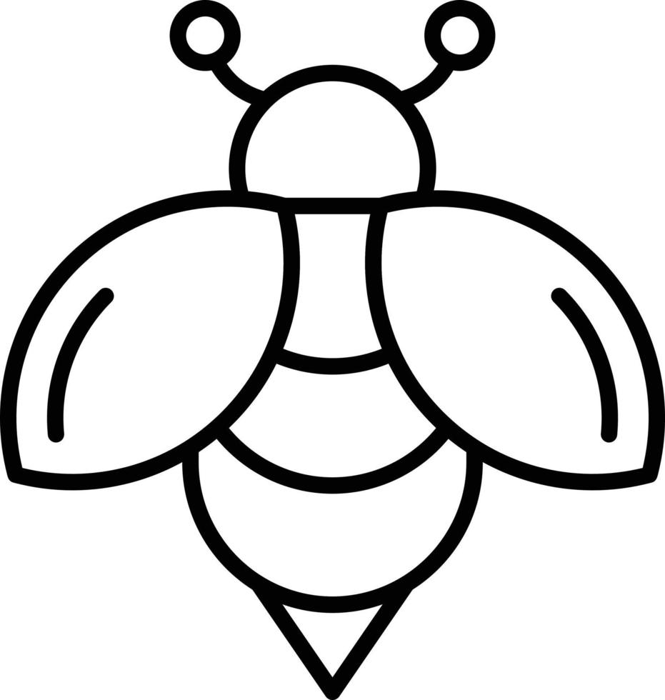 icono de contorno de abeja vector