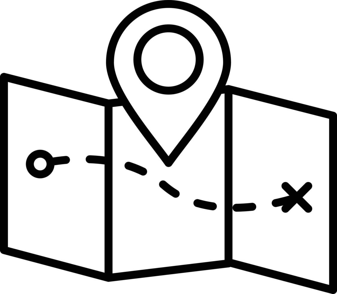 icono de esquema de mapa vector