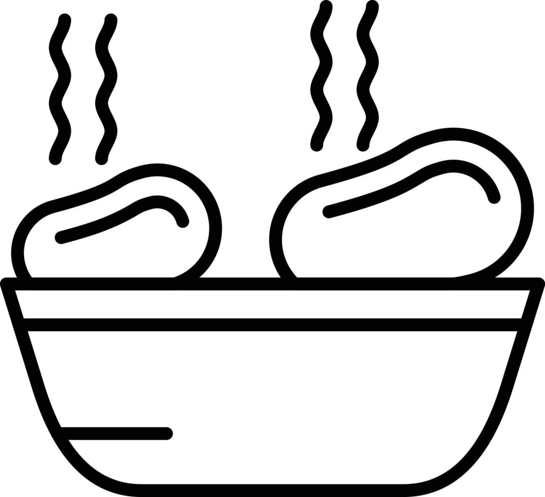 Roasted Potato Outline Icon vector