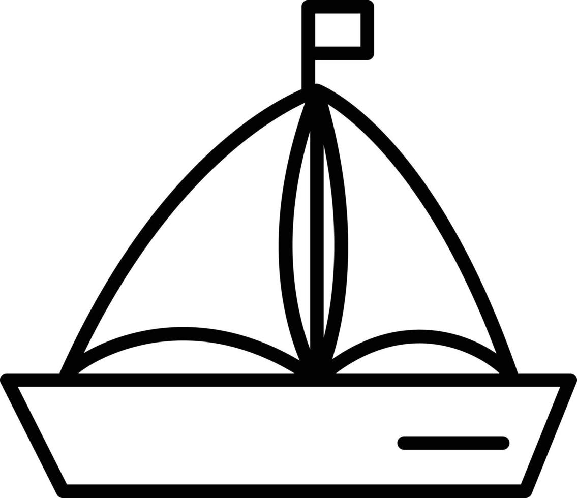 icono de contorno de barco vector