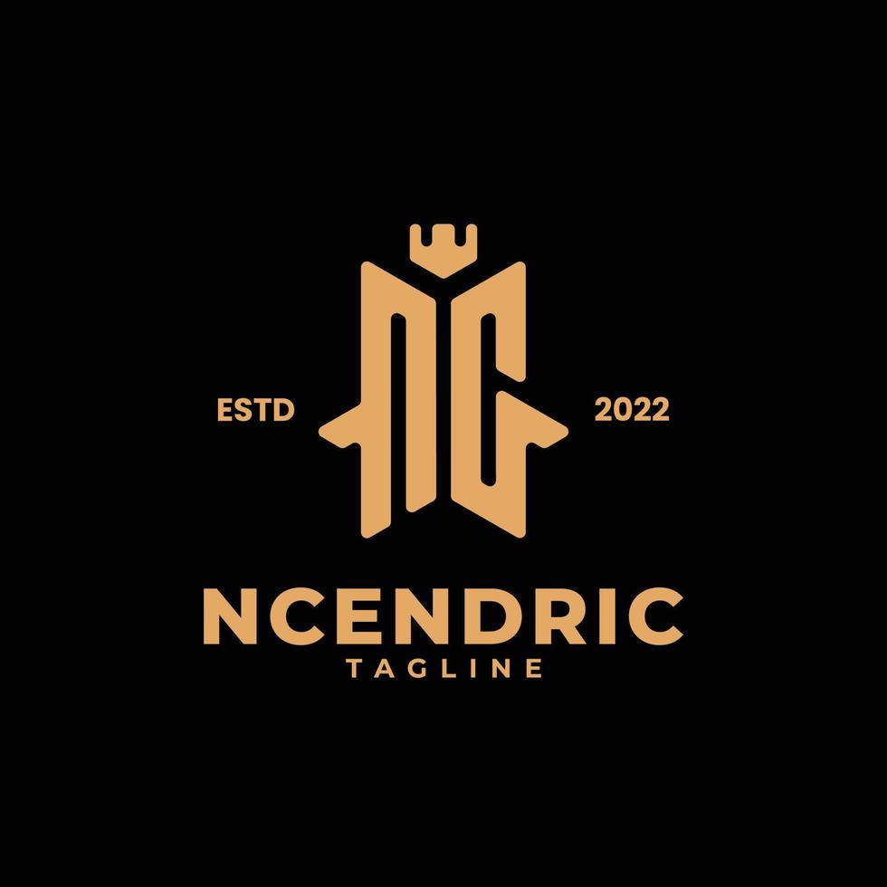 Initials monogram logo letter NC vector