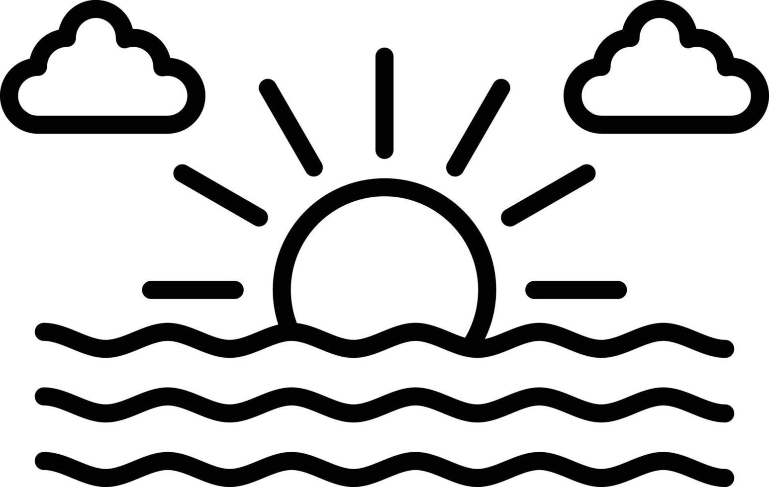 Sea Outline Icon vector