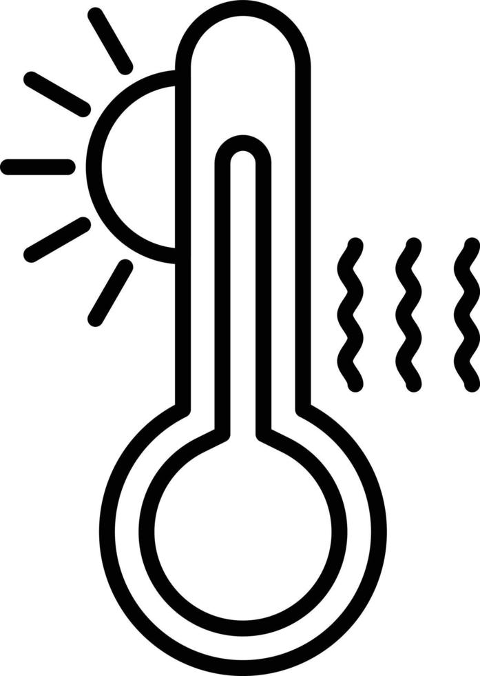 icono de contorno de alta temperatura vector