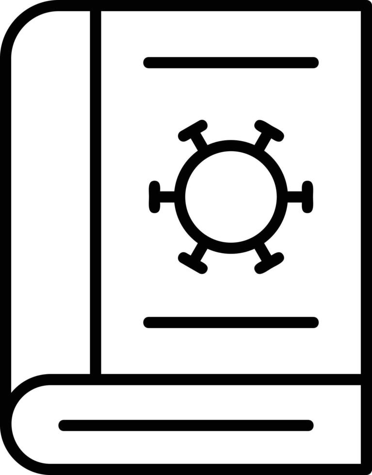 icono de contorno de libro covid vector