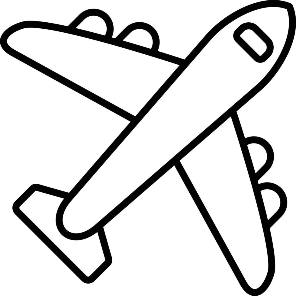 icono de contorno de avión vector