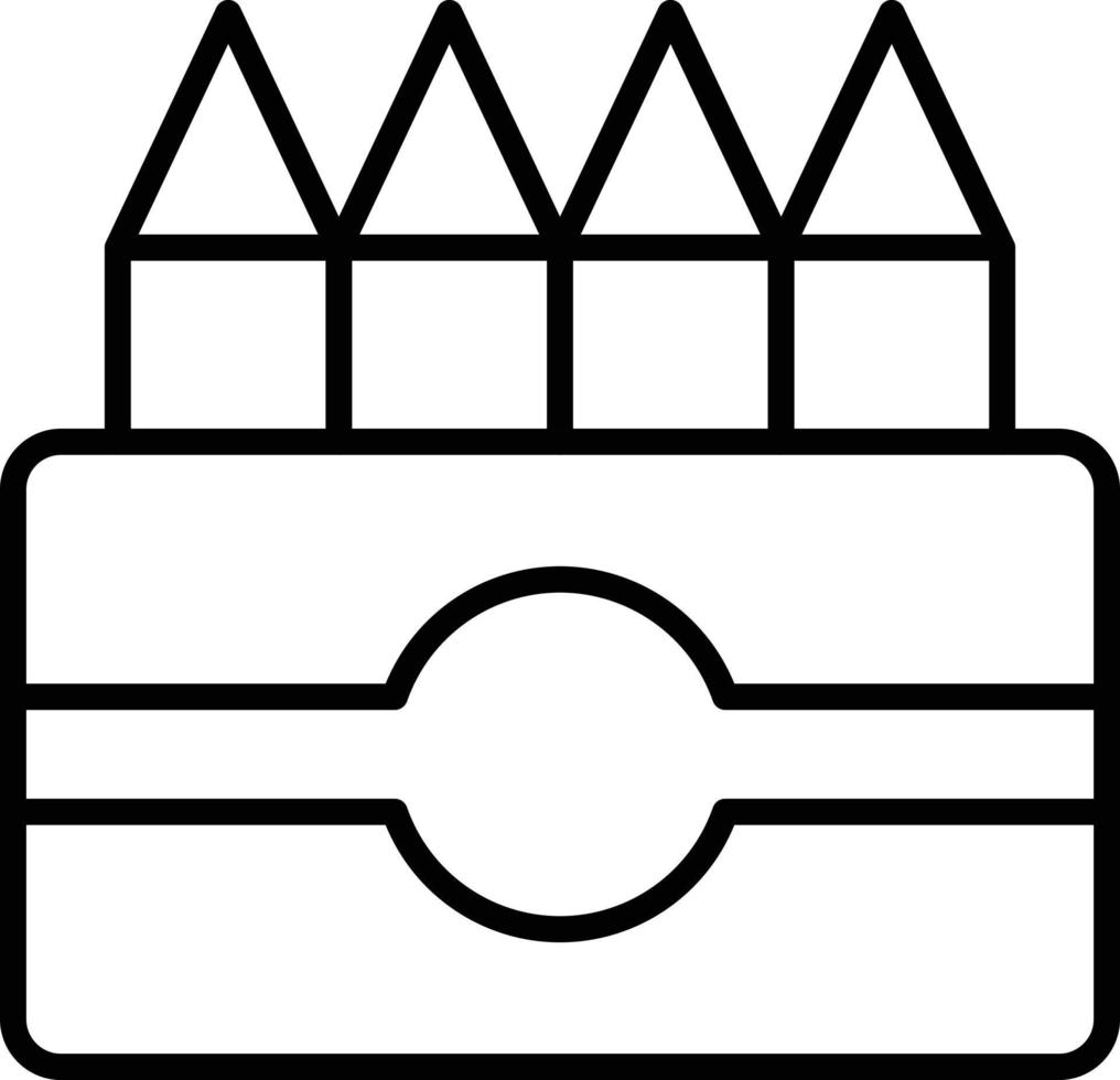 Crayons Outline Icon vector