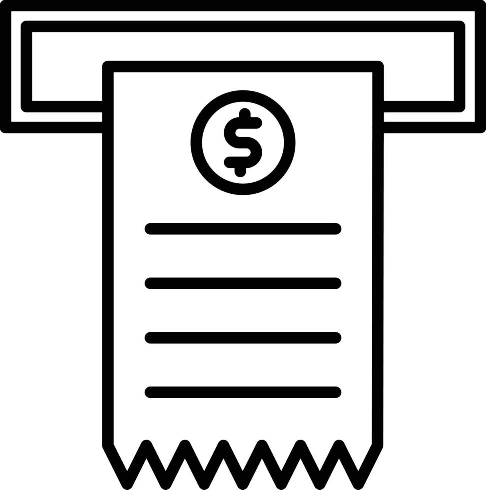 Receipt Outline Icon vector