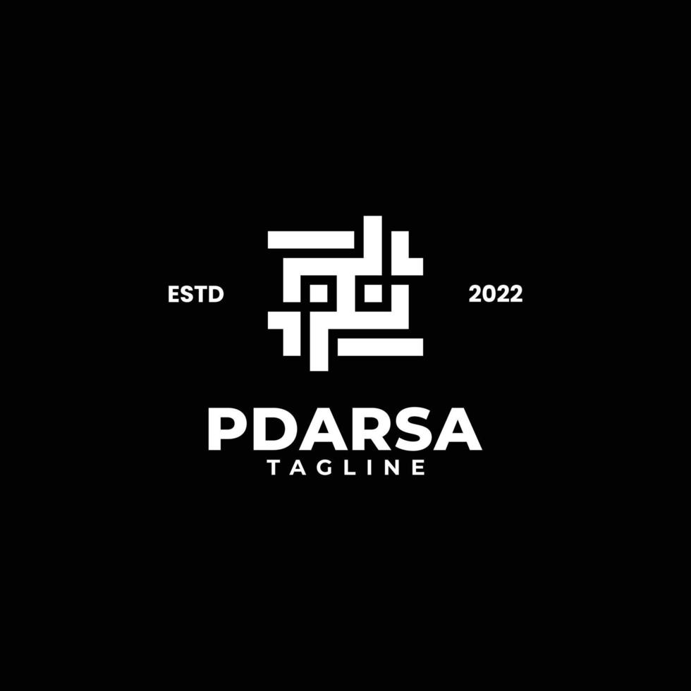 logotipo de monograma de iniciales con letra pd vector