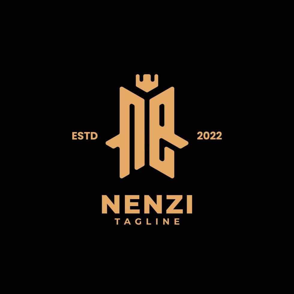 Initials monogram logo letter NE vector