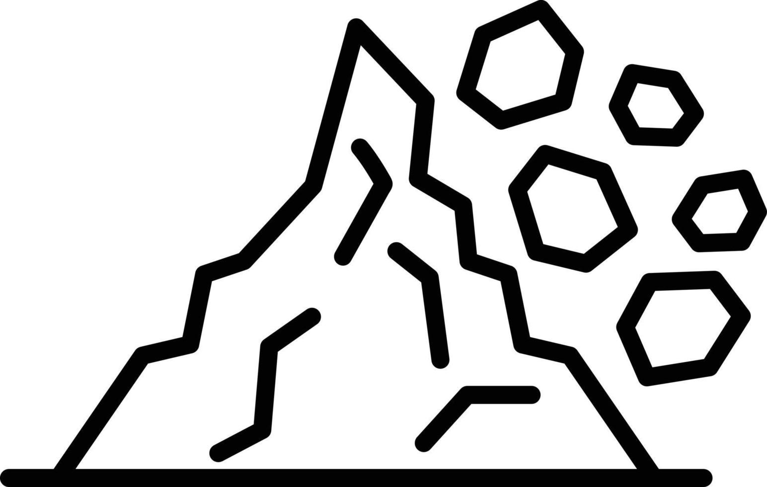 Landslide Outline Icon vector