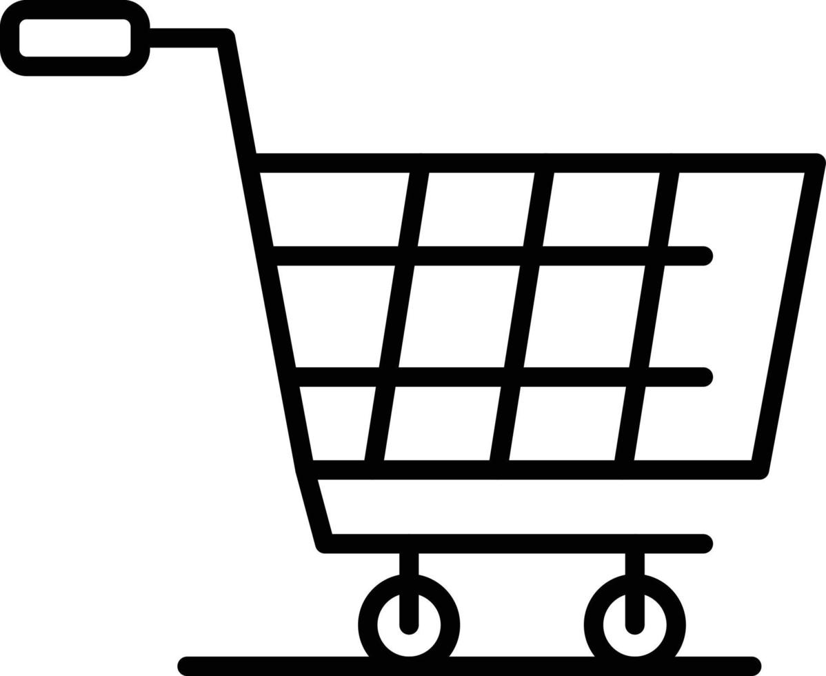 icono de contorno de carrito de compras vector