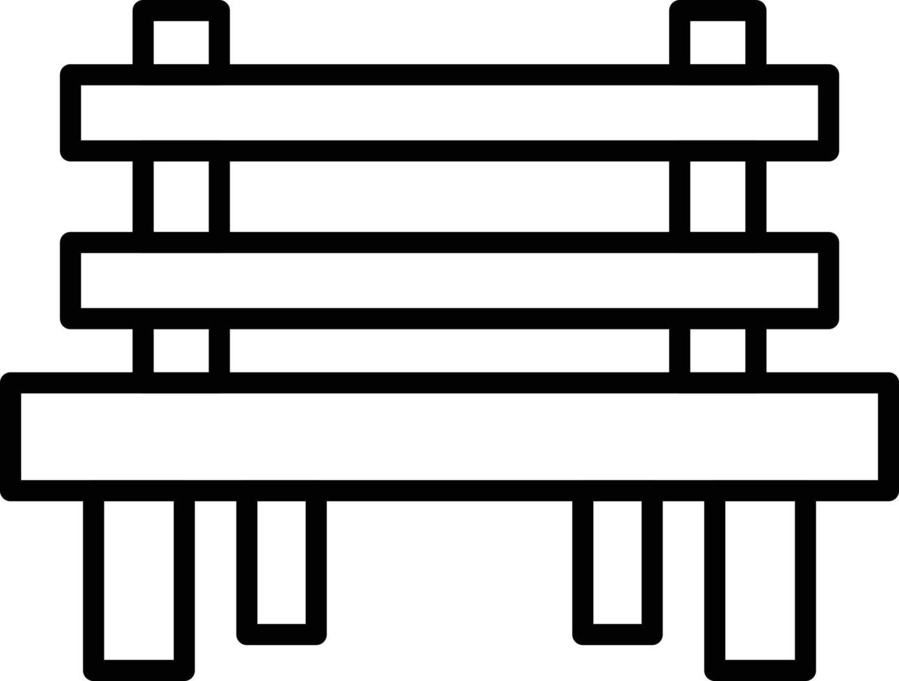 Bench Outline Icon vector