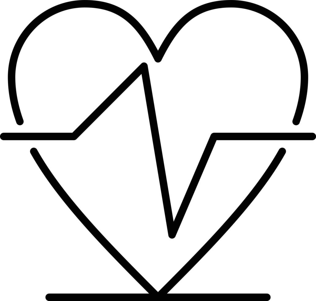 Heart Rate Outline Icon vector