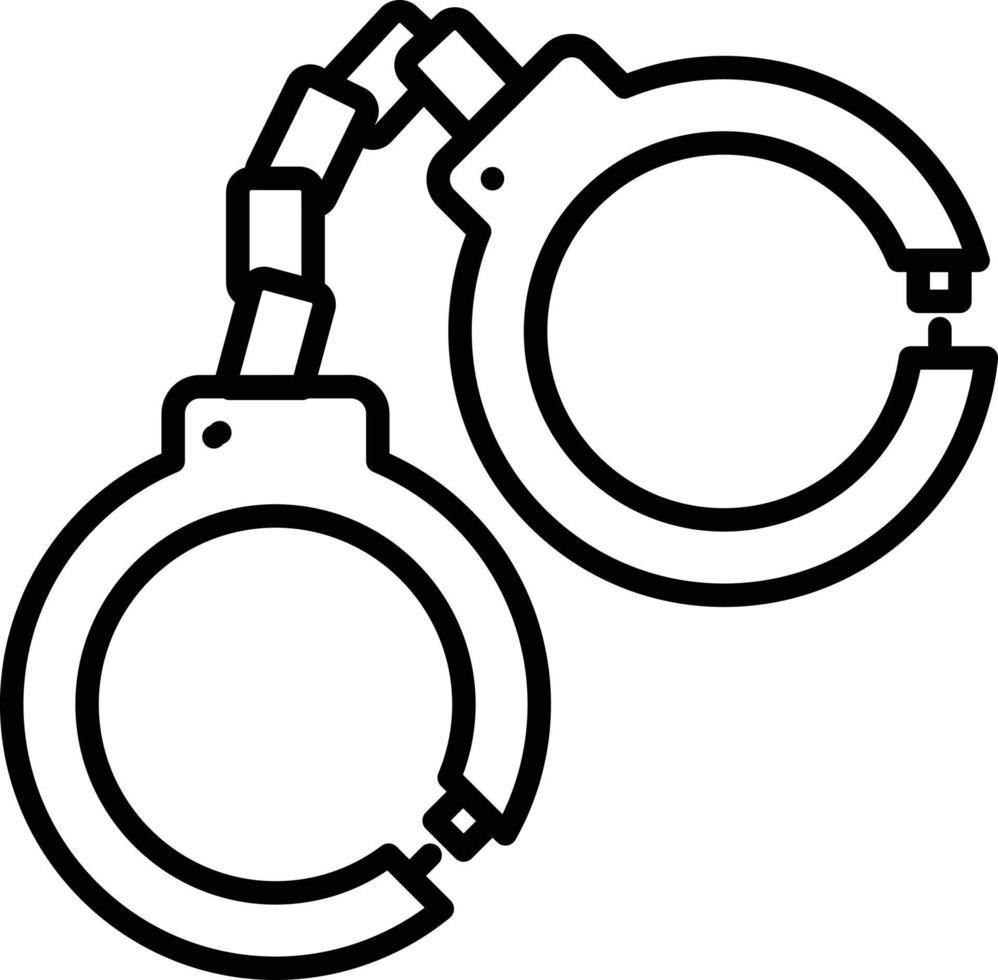 Police Handcuffs Outline Icon vector