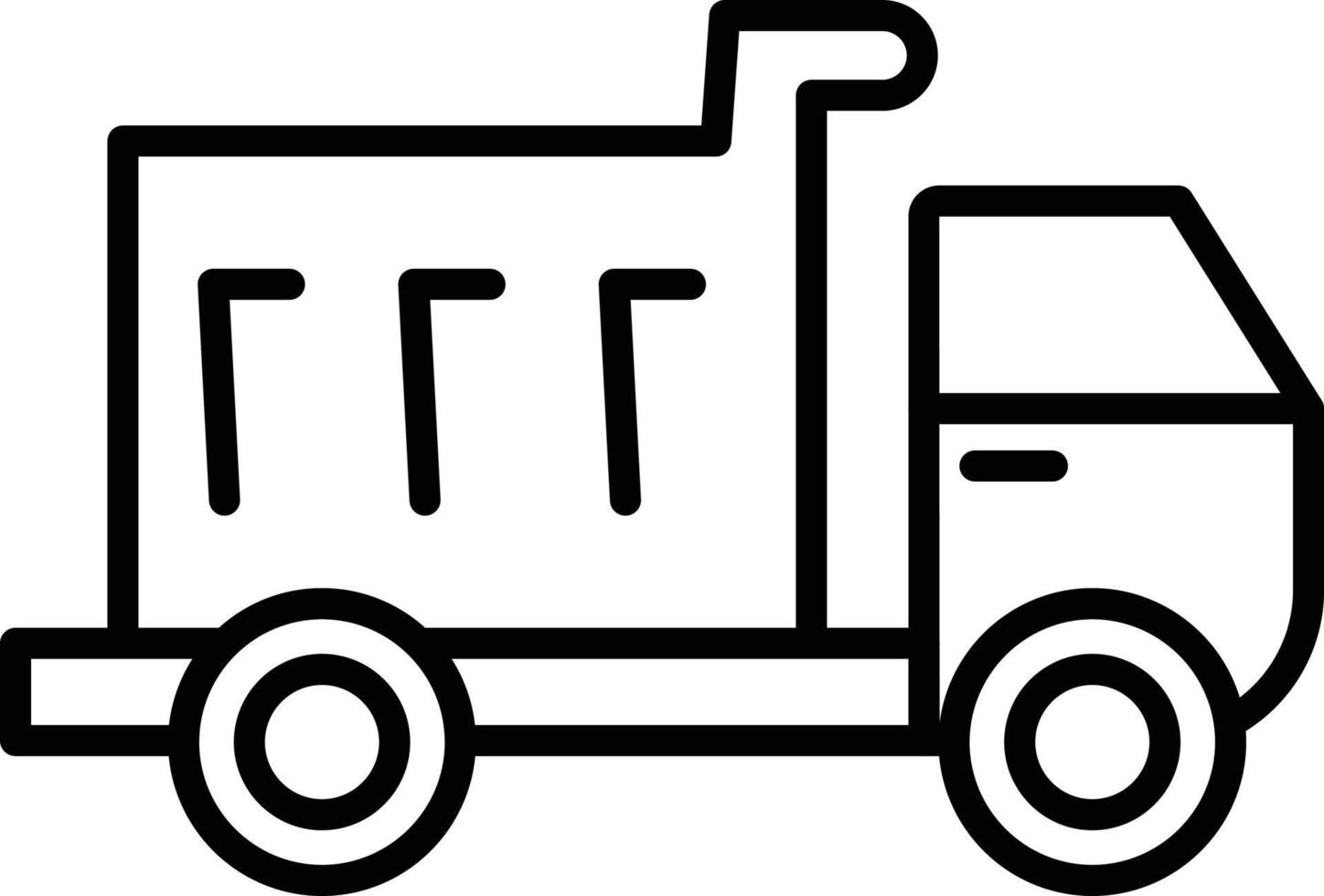 Dump Truck Outline Icon vector