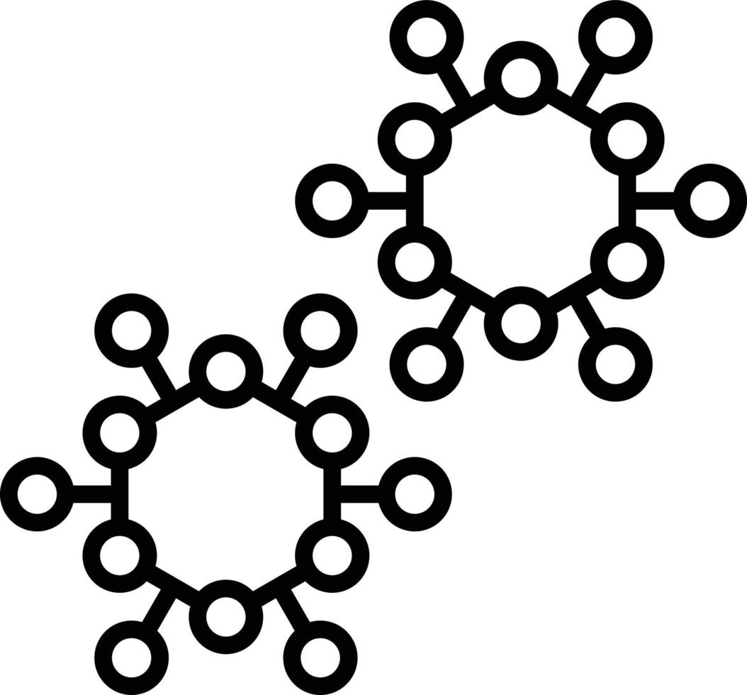 Molecule Structure Outline Icon vector