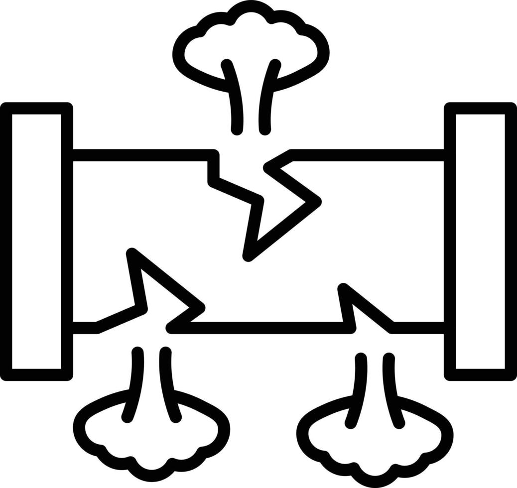 Broken Pipe Outline Icon vector