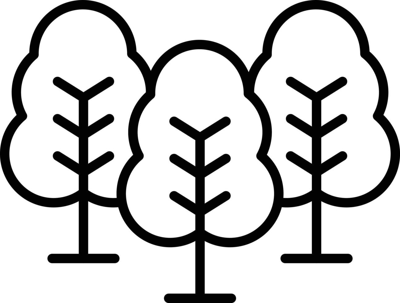 Trees Outline Icon vector