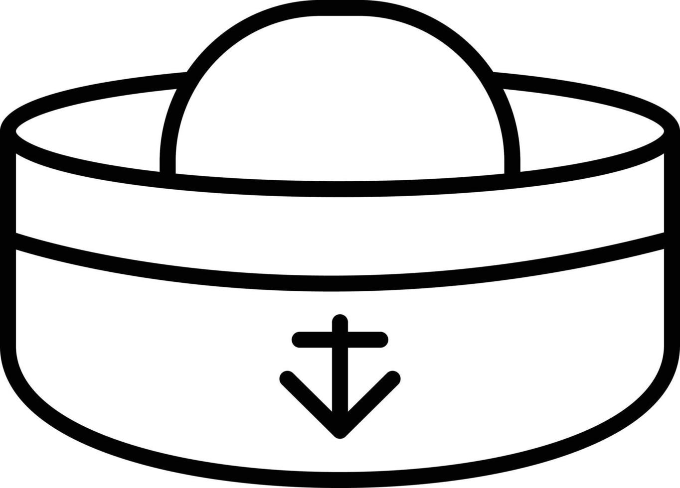 icono de contorno de sombrero de marinero vector