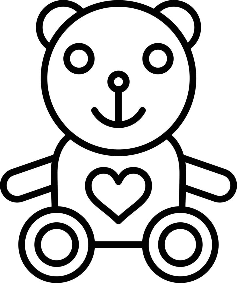 Teddy Bear Outline Icon vector