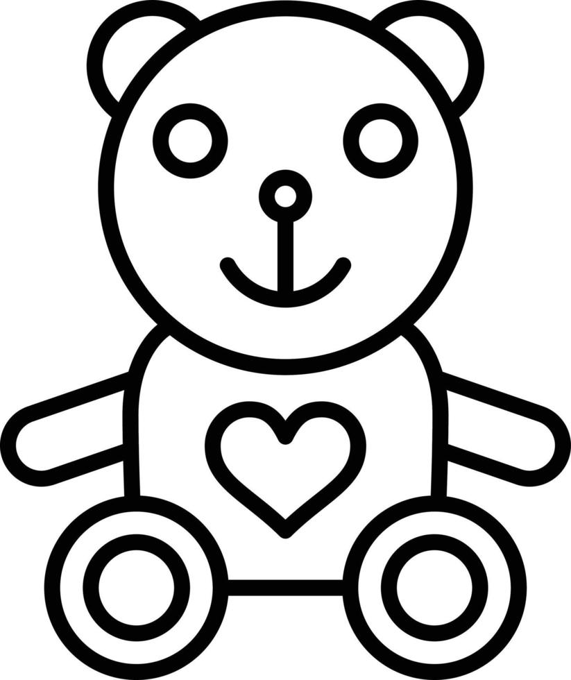 Teddy Bear Outline Icon vector