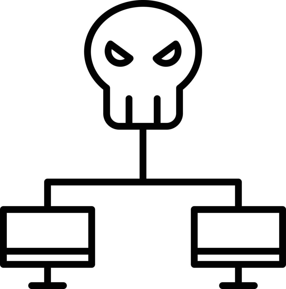 Network Hack Outline Icon vector