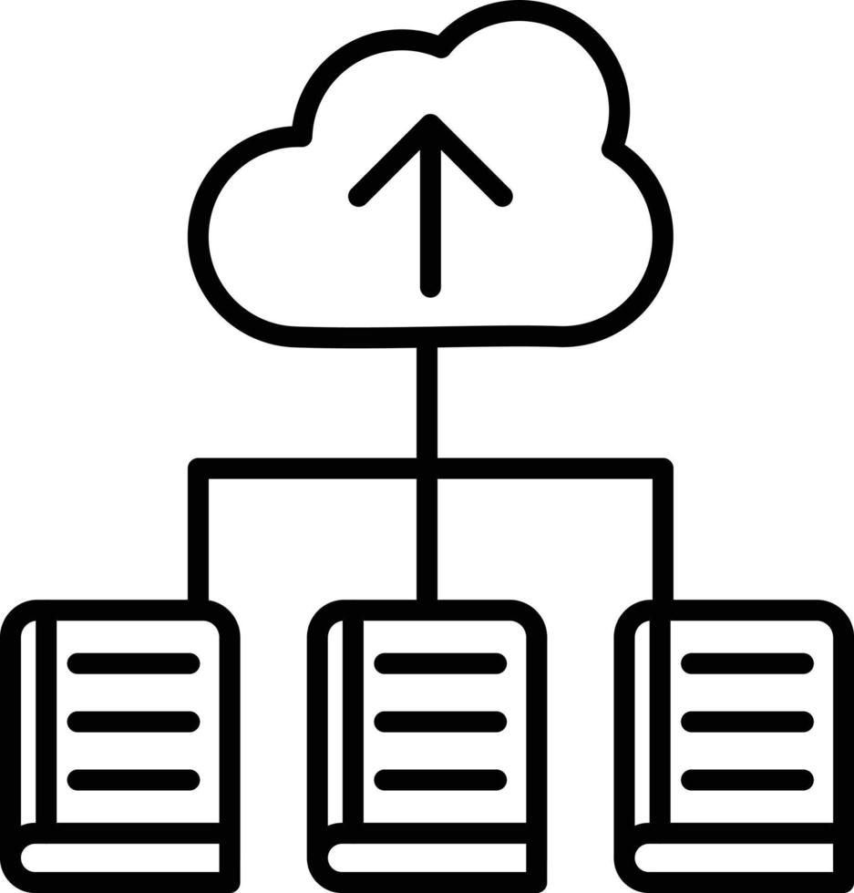 Cloud Library Outline Icon vector