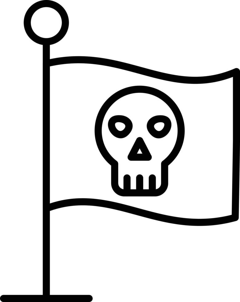 Pirate Flag Outline Icon vector