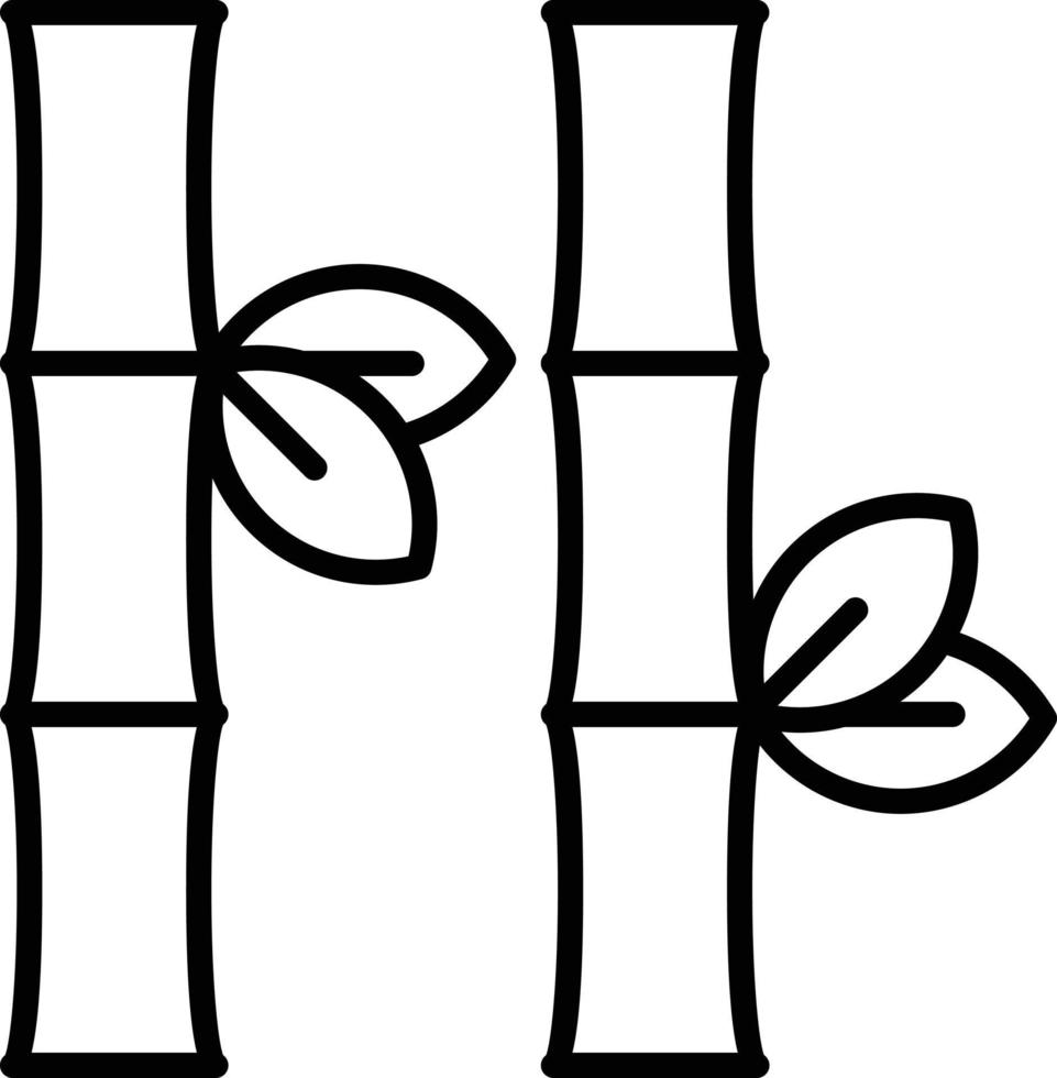 Bamboo Outline Icon vector