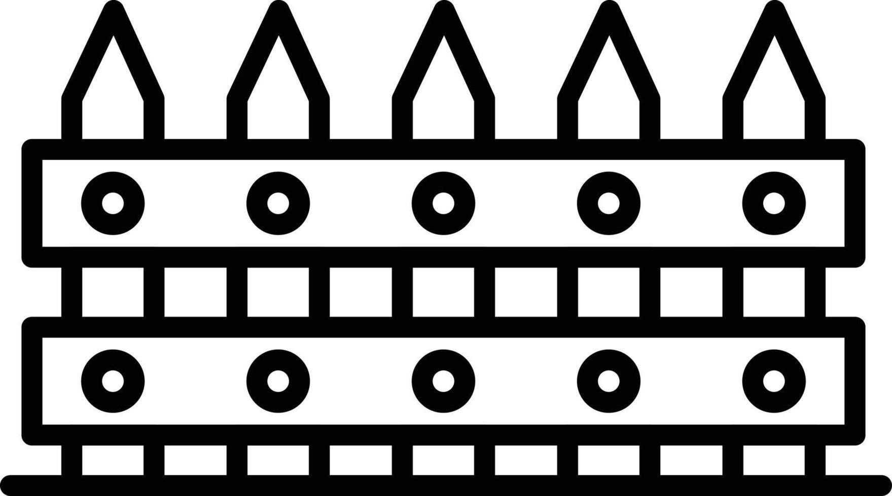 Fence Outline Icon vector