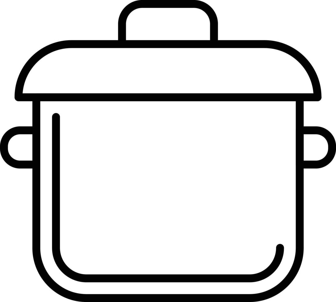 icono de contorno de olla de cocina vector