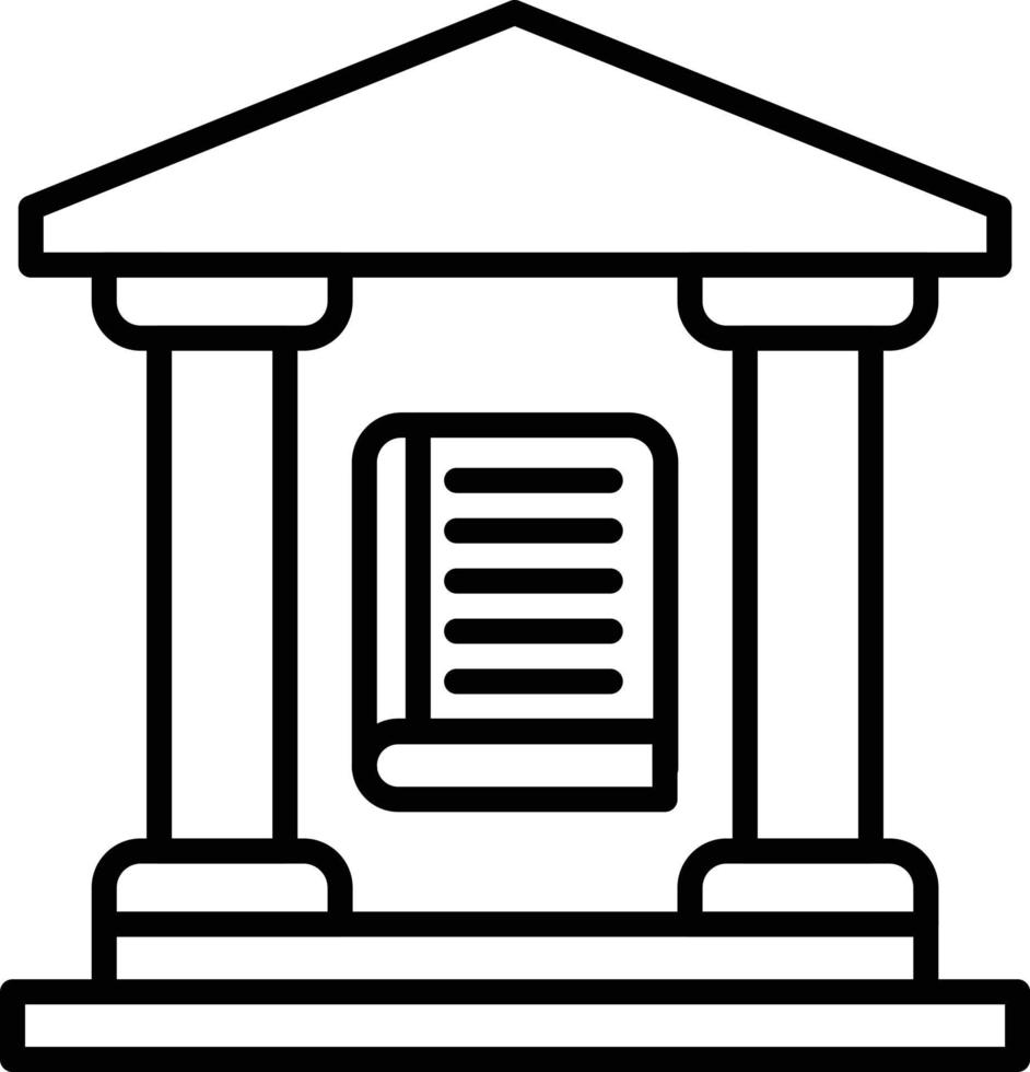 icono de esquema de biblioteca vector