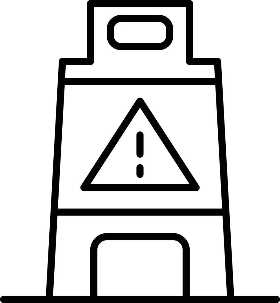 Wet Floor Outline Icon vector