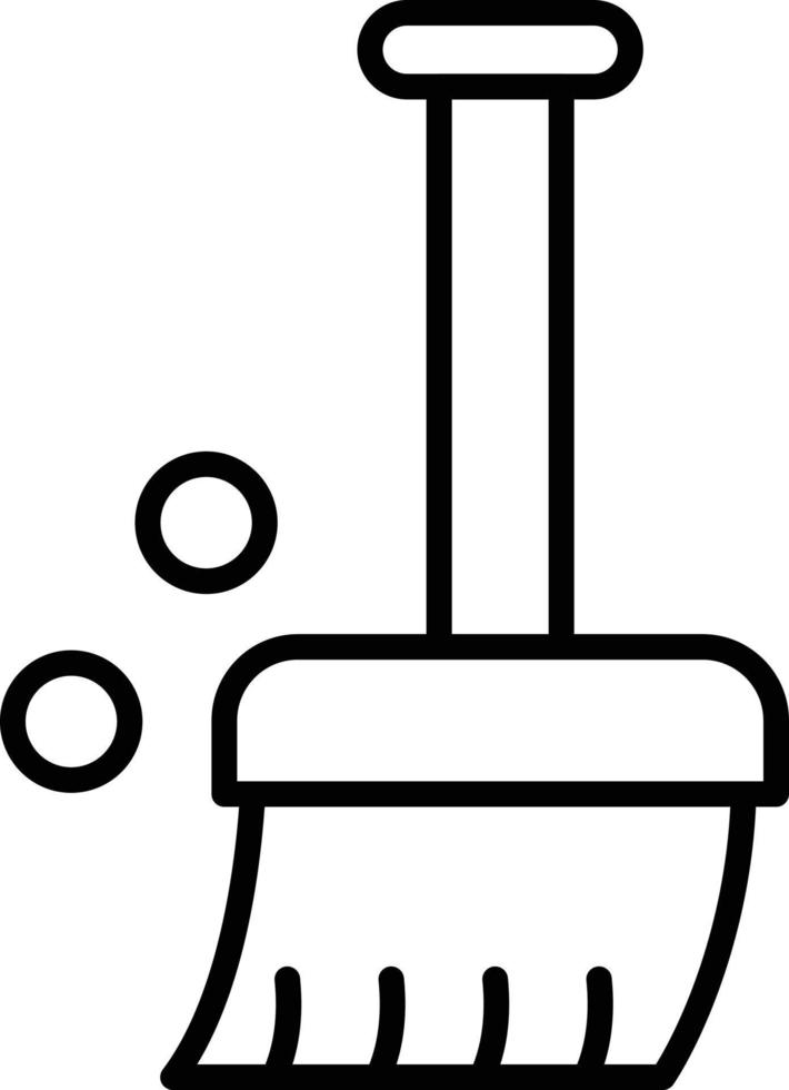 Broom Outline Icon vector