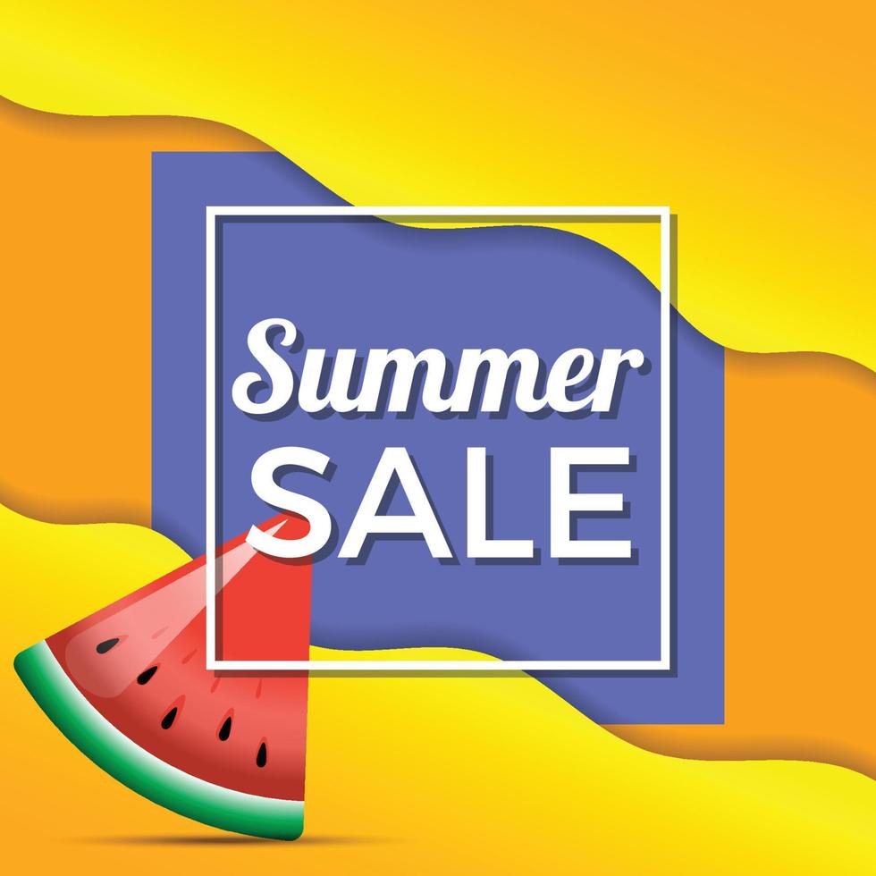 plantilla de fondo de banner de venta de verano. ilustración de diseño de vector de venta de verano. símbolo de vacaciones de verano.