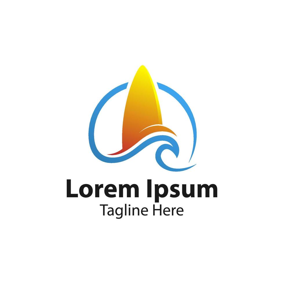 Surfboard logo. Surfboard logo vector design illustration. Summer