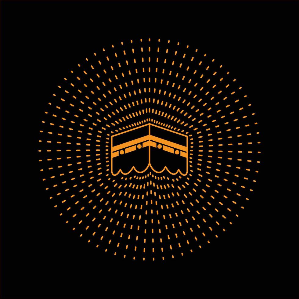 Kaaba icon. Kaaba vector design illustration. Kaaba symbol of Hajj on mecca. Kaaba icon simple sign.