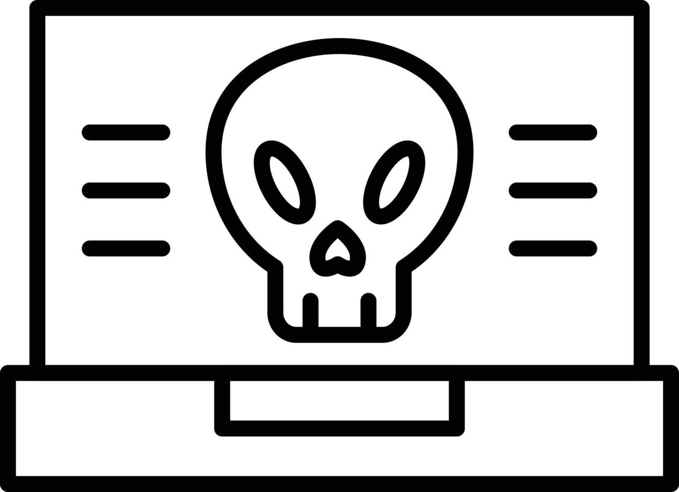 Cyber Attack Outline Icon vector