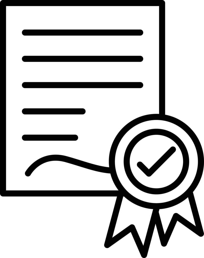 Certificate Outline Icon vector