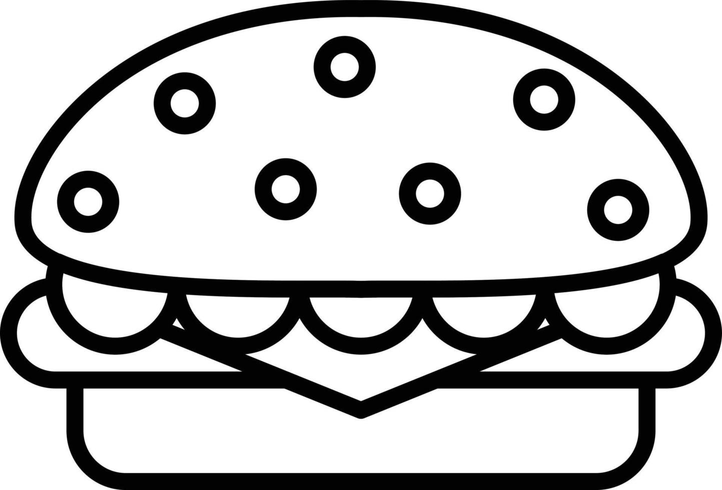 icono de contorno de hamburguesa vector