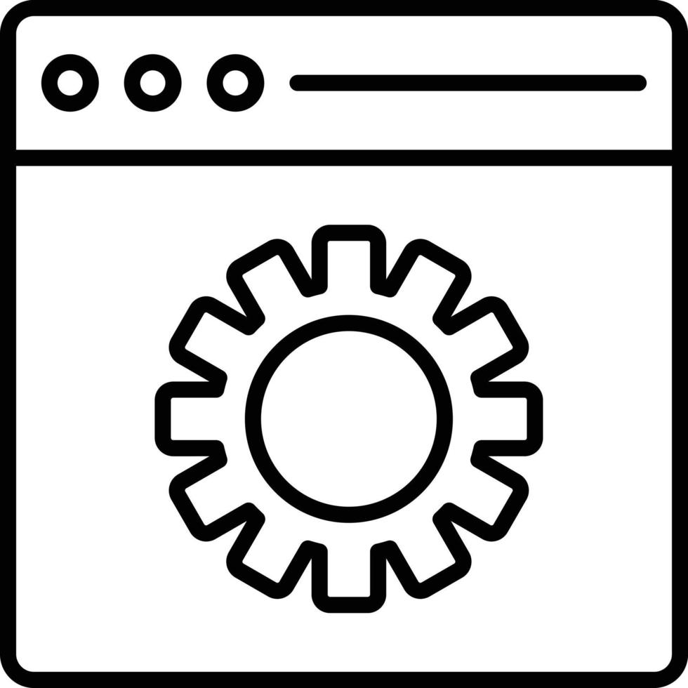 Browser Setting Outline Icon vector