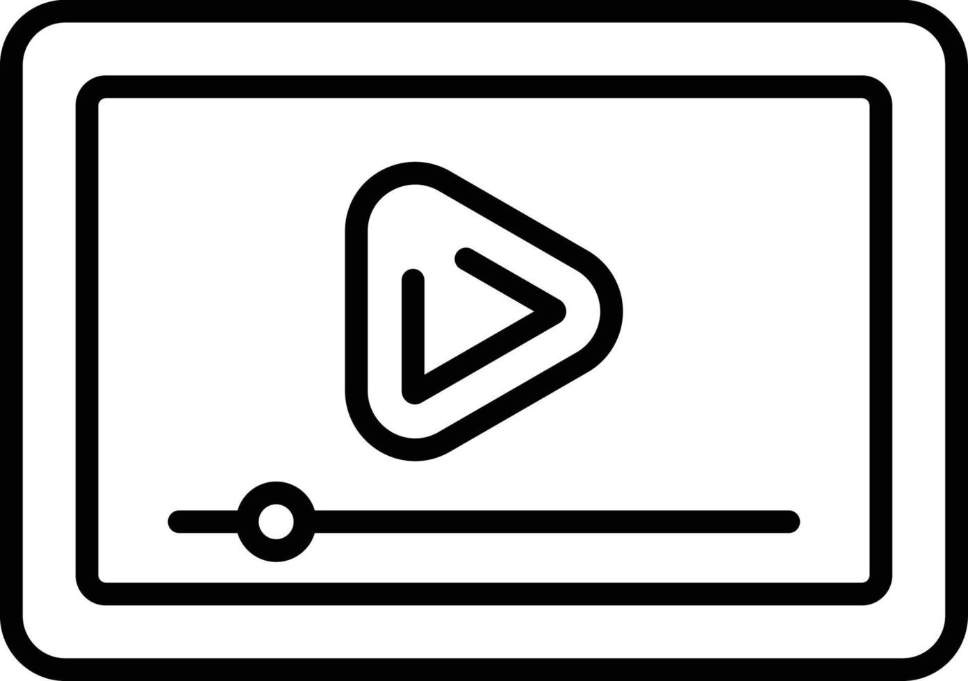 icono de contorno del reproductor de video vector