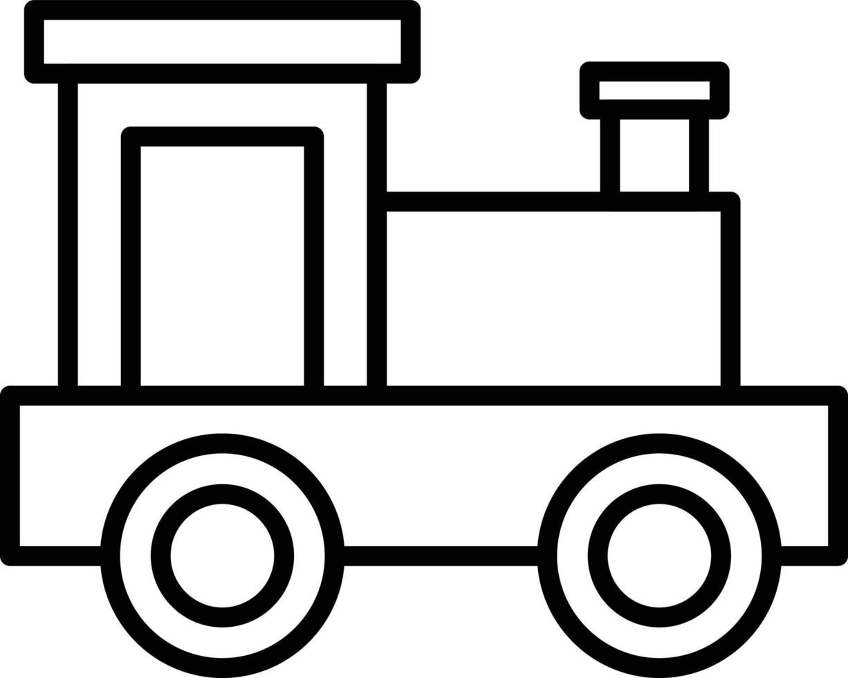 icono de esquema de tren de juguete vector