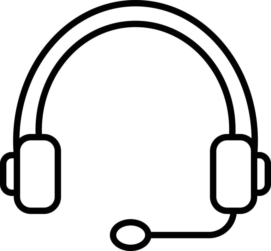 Headset Outline Icon vector