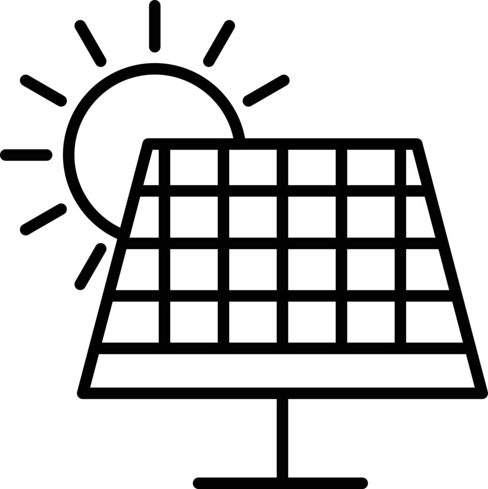 Solar Panel Outline Icon vector