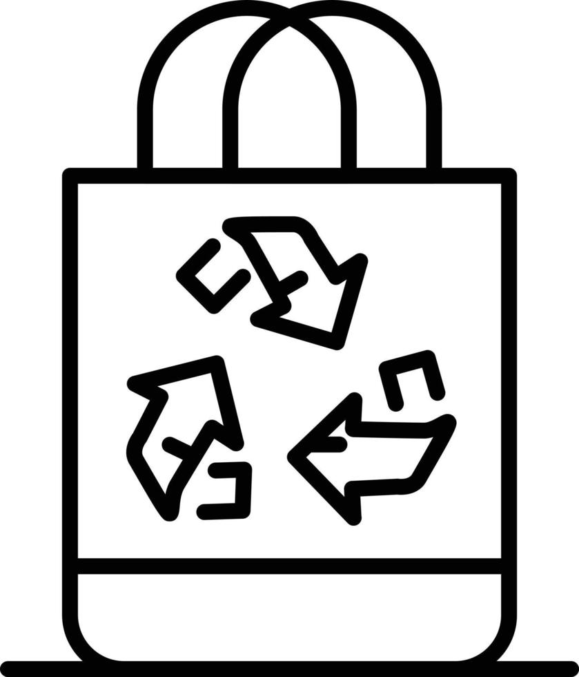 icono de contorno de bolsa ecológica vector