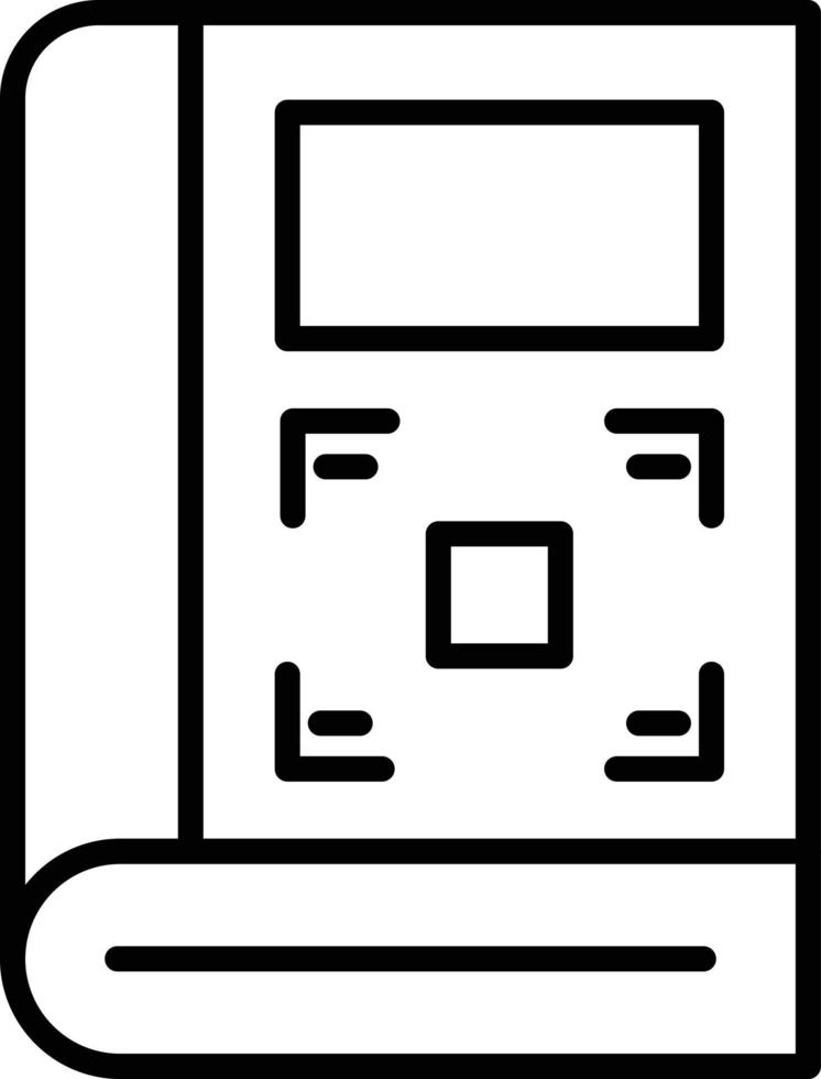 icono de esquema de libro qr vector