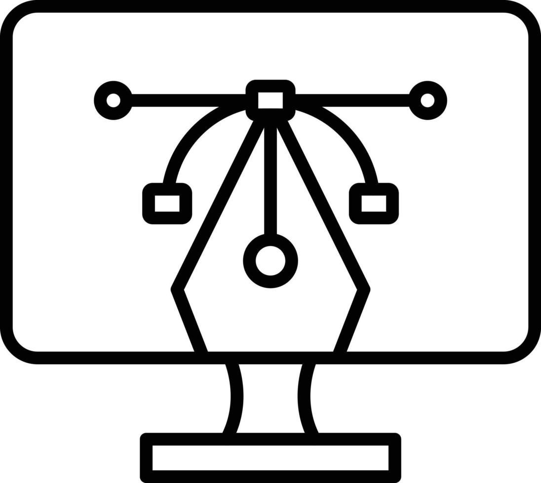 Graphic Design Outline Icon vector